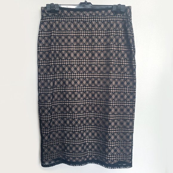 BCBG MaxAzria Black Lace Skirt & Crop Top Set - Picture 6 of 8